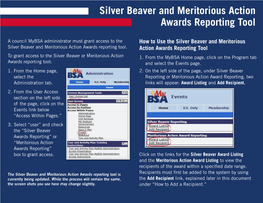Silver Beaver and Meritorious Action Awards Reporting Tool