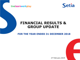 Financial Results & Group Update