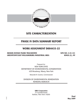 Site Characterization Phase Iv Data Summary Report