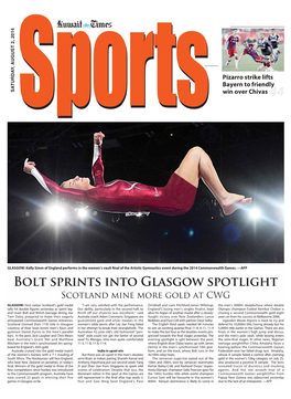 Bolt Sprints Into Glasgow Spotlight Scotland Mine More Gold at CWG