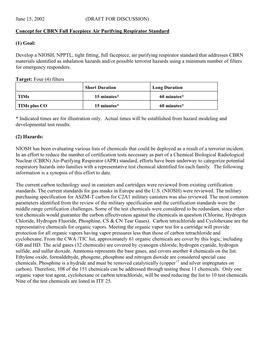 Concept for CBRN Full Facepiece Air Purifying Respirator Standard