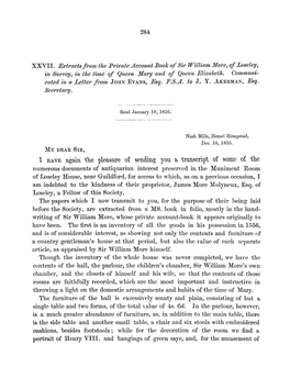 XXVII. Extracts from the Private Account Book of Sir William More, of Loseley, in Surrey, in the Time of Queen Mary and of Queen Elizabeth