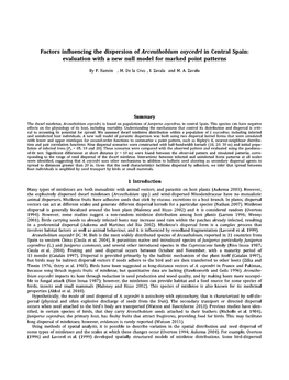 Factors Influencing the Dispersion of Arceuthobium Oxycedri in Central Spain: Evaluation with a New Null Model for Marked Point Patterns