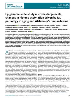 Epigenome-Wide Study Uncovers Large-Sca... in Aging and Alzheimer's