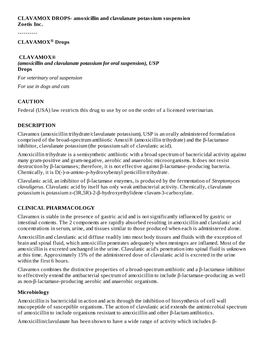 CLAVAMOX DROPS- Amoxicillin and Clavulanate Potassium Suspension Zoetis Inc