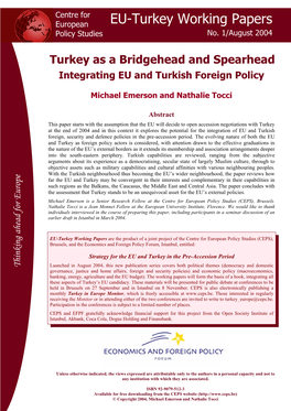 EU-Turkey Working Papers Policy Studies No