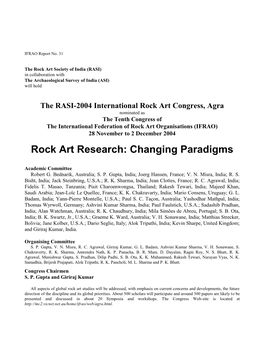 Rock Art Research: Changing Paradigms