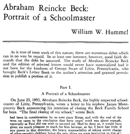 Abraham Reincke Beck: Portrait of a Schoolmaster
