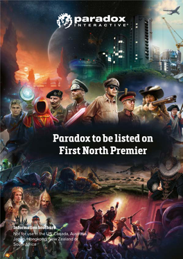 Paradox to Be Listed on First North Premier