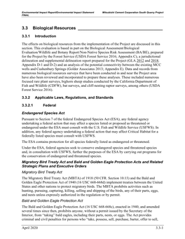 Chapter 3.3 Biological Resources