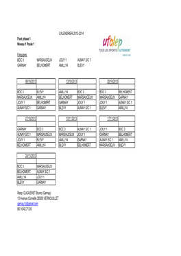 Calendrierfoot2013-2014 Saison 1