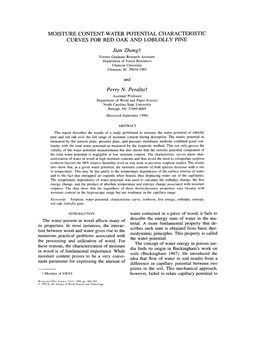 Moisture Content-Water Potential Characteristic