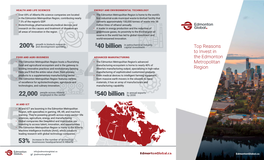 Top Reasons to Invest in the Edmonton Metropolitan Region