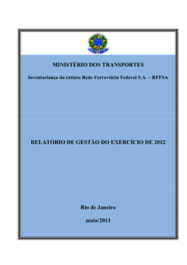 Ministério Dos Transportes Relatório De Gestão Do