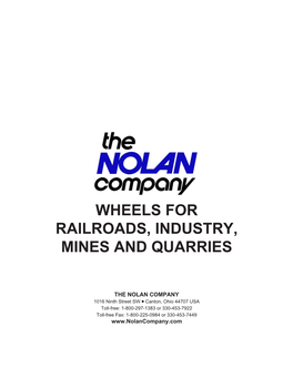 Wheels for Railroads, Industry, Mines and Quarries