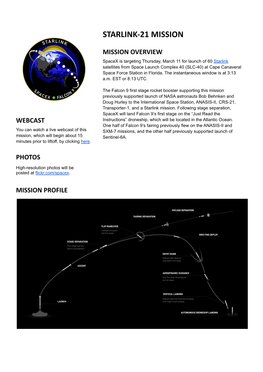 Starlink-21 Mission