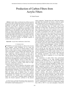 Production of Carbon Fibers from Acrylic Fibers