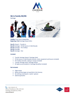 Ski in Family 5D/4N Santiago