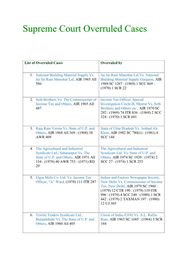 Supreme Court Overruled Cases