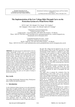 The Implementation of the Low Voltage Ride-Through Curve on the Protection System of a Wind Power Plant