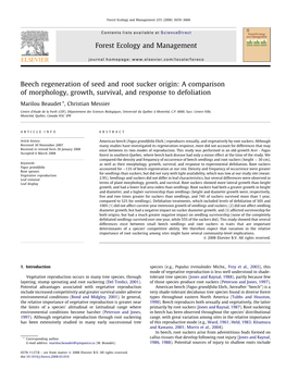 Beech Regeneration of Seed and Root Sucker Origin: a Comparison of Morphology, Growth, Survival, and Response to Defoliation