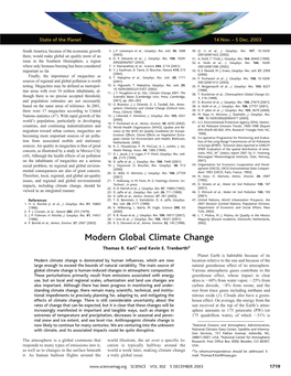 Modern Global Climate Change Thomas R