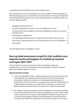 Nore Og Uvdal Kommune Høringsinnspill.Pdf