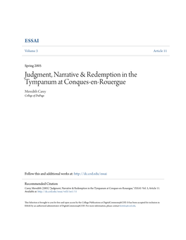 Judgment, Narrative & Redemption in the Tympanum at Conques-En