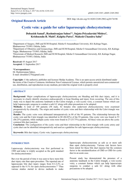 Cystic Vein: a Guide for Safer Laparoscopic Cholecystectomy