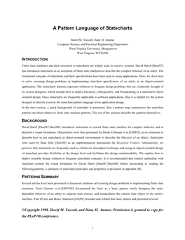 A Pattern Language of Statecharts