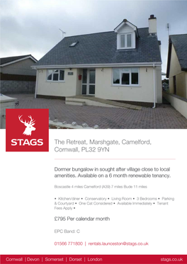 The Retreat, Marshgate, Camelford, Cornwall, PL32 9YN