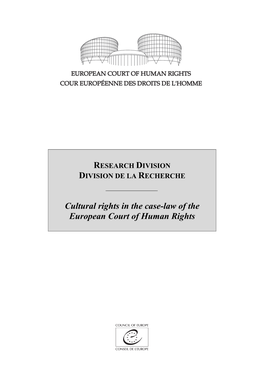 Cultural Rights in the Case-Law of the European Court of Human Rights