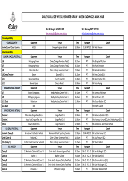 Oxley Sport Draw 25 May 2019.Xlsx