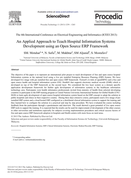 An Applied Approach to Teach Hospital Information Systems Development Using an Open Source ERP Framework