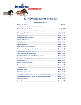 2019/20 Steamboat Press Kit