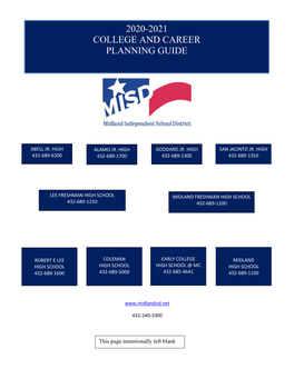 2020-2021 College and Career Planning Guide