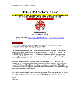 December 2010 Newsletter