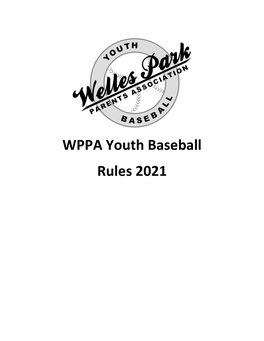 WPPA Youth Baseball Rules 2021