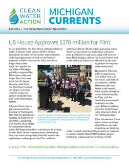 Michigan Currents Fall 2016 • the Clean Water Action Newsletter