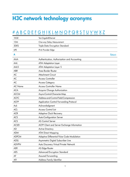 H3C Network Technology Acronyms