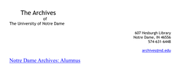 Ihe University of Notre Dame Alumni Association