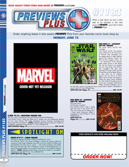 ORDER NOW! 1 2 PREVIEWS PLUS #1183 Previewsworld.Com (APR158519I) Figure Canada, Andu.S.Territories