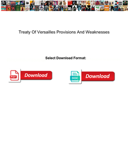 Treaty of Versailles Provisions and Weaknesses