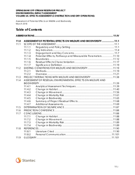 Volume 3A: Effects Assessment (Construction and Dry Operations)