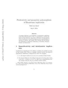 Predicativity and Parametric Polymorphism of Brouwerian