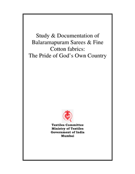Study & Documentation of Balaramapuram Sarees & Fine