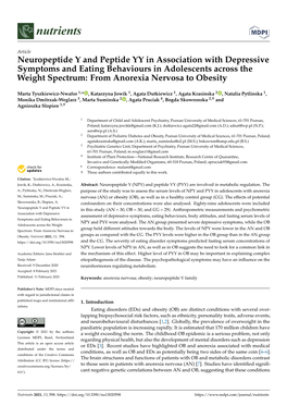 Neuropeptide Y and Peptide YY in Association with Depressive