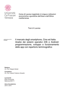 Il Mercato Degli Smartphone, Cina Ed Italia. Analisi Dei