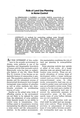 Role of Land Use Planning in Noise Control