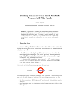 Teaching Semantics with a Proof Assistant: No More LSD Trip Proofs